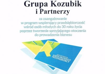 Karta Młodego Przedsiębiorcy-Grupa Kozubik i Partnerzy